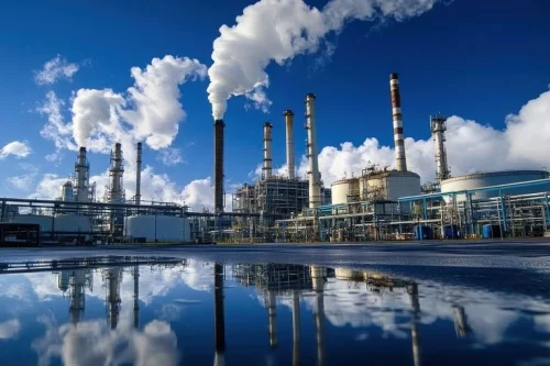 Download free image of Industrial refinery with smoke stacks by Tanat Chittirungsan about rainy, chemical plant, oil plant, chemical industry, and production 15340198 process safety management